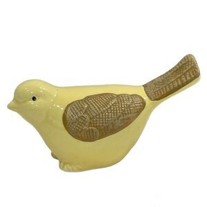 Ceramic Yellow Bird Figurine Handmade Cottage Farmhouse Shabby Chic Grannycore